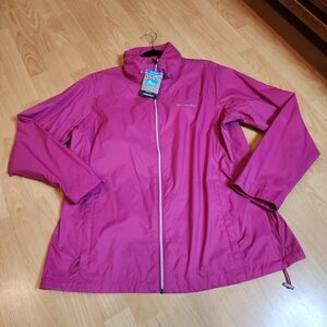 NWT Columbia Switchback III Packable Pink Rain Jacket Packable Hood 1X